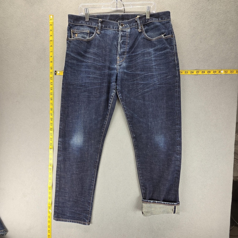 Todd Snyder Jeans Mens 34x30 Blue Selvedge Whiskers Honeycomb Japanese Denim